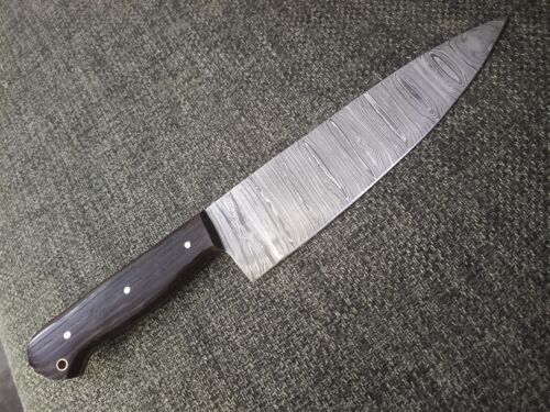 New Handmade Custom Kitchen Knife, Damascus Steel, Full Tang, Fixed Blade Chef Knife