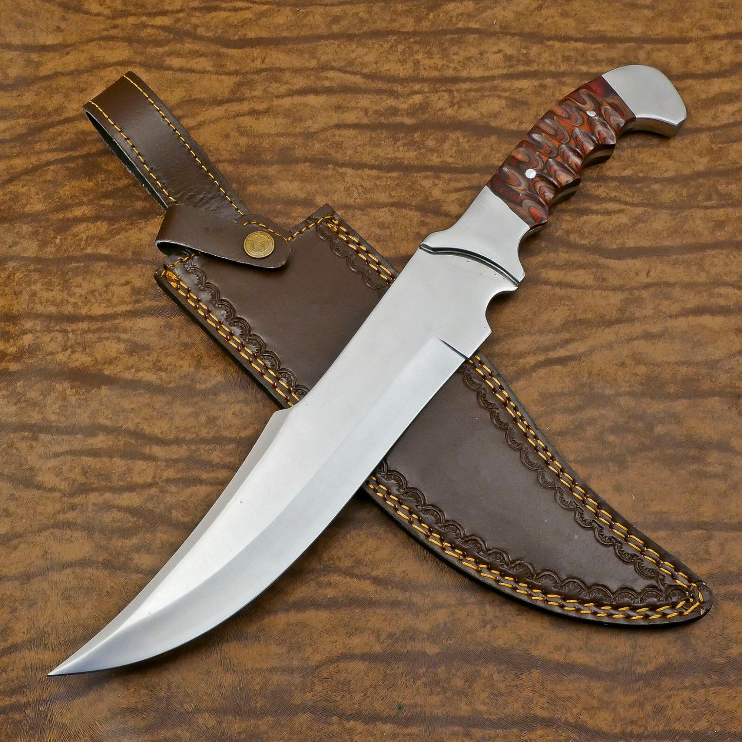 Outdoor Master D2 Bowie Knife | 14-Inch Full Tang with Pakka Wood Handle