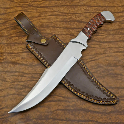 Outdoor Master D2 Bowie Knife | 14-Inch Full Tang with Pakka Wood Handle