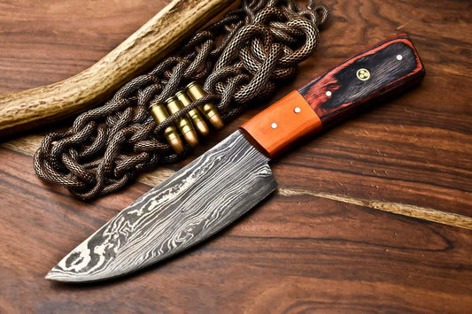 Premium Hand Made Damascus Steel Chef Knife Full Tang Kitchen Blade With Sheath