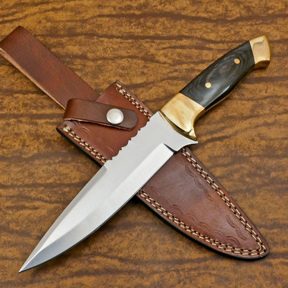 Premium Handmade 12" D2 Drop Point Full Tang Hunting Bowie Knife with Sheath