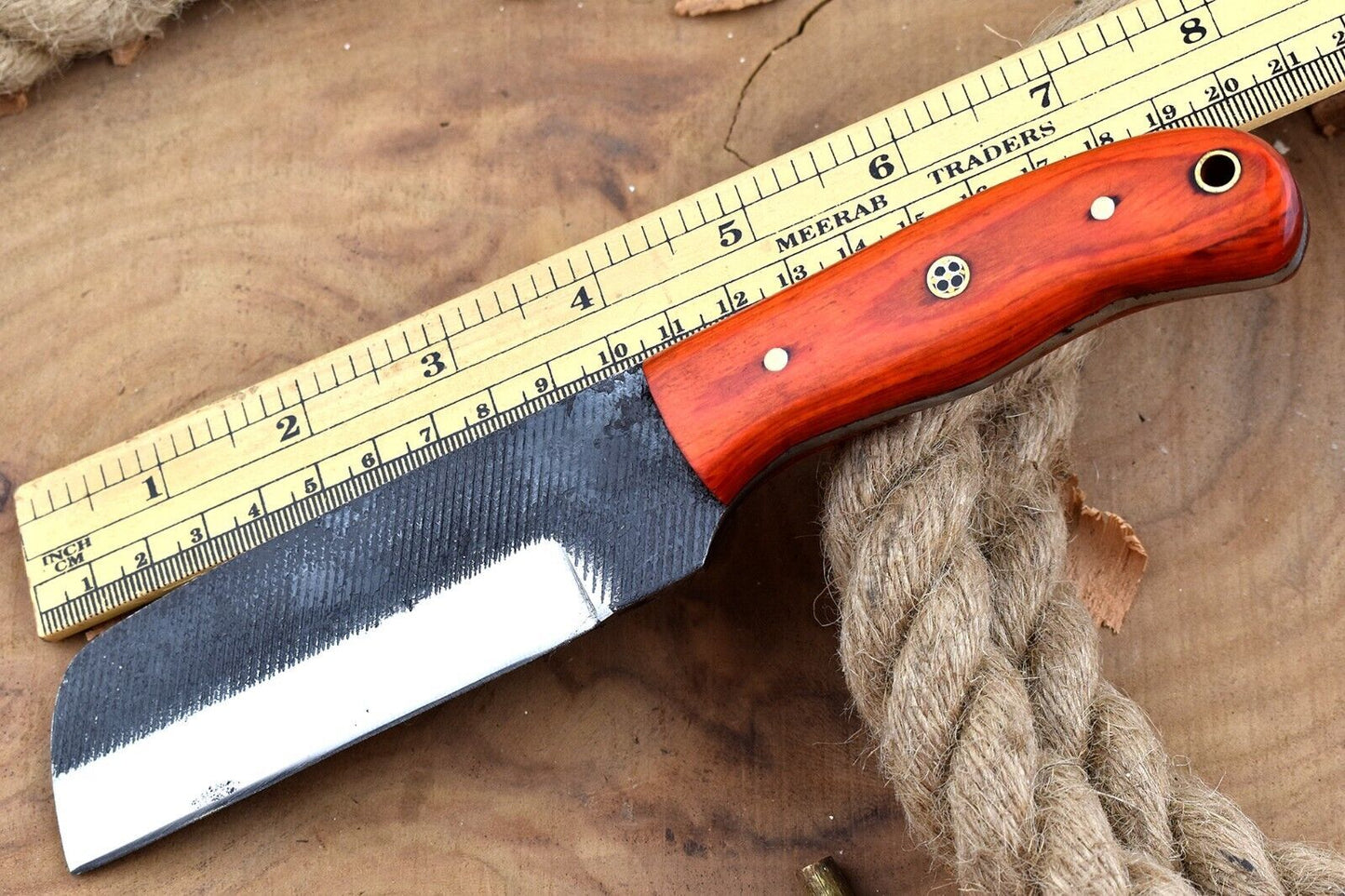 Premium Handmade Bull Cutter Knife With Sheath Cowboy Bull Cutter Knife for Outdoors