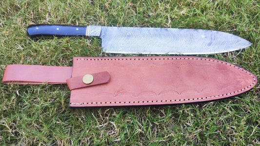 Premium Handmade Damascus Steel Chef Fillet Knife | Full Tang Kitchen Knife with Micarta Handle