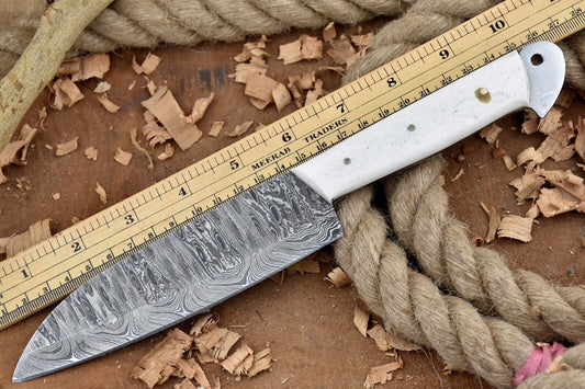 Premium Handmade Damascus Steel Chef Knife 11" Full Tang Cleaver with Resin Handle