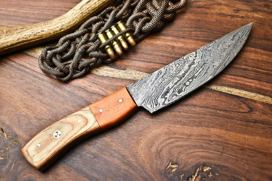 Premium Handmade Damascus Steel Chef Knife Full Tang Kitchen Knife With Wood Handle