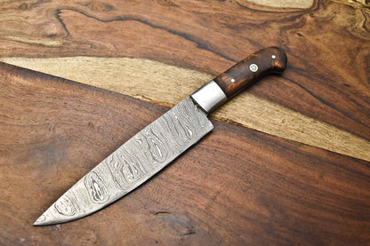 Premium Handmade Damascus Steel Chef Knife – Full Tang, Razor Sharp, Artisan Forged Blade