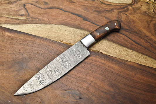 Premium Handmade Damascus Steel Chef Knife – Full Tang, Razor Sharp, Artisan Forged Blade