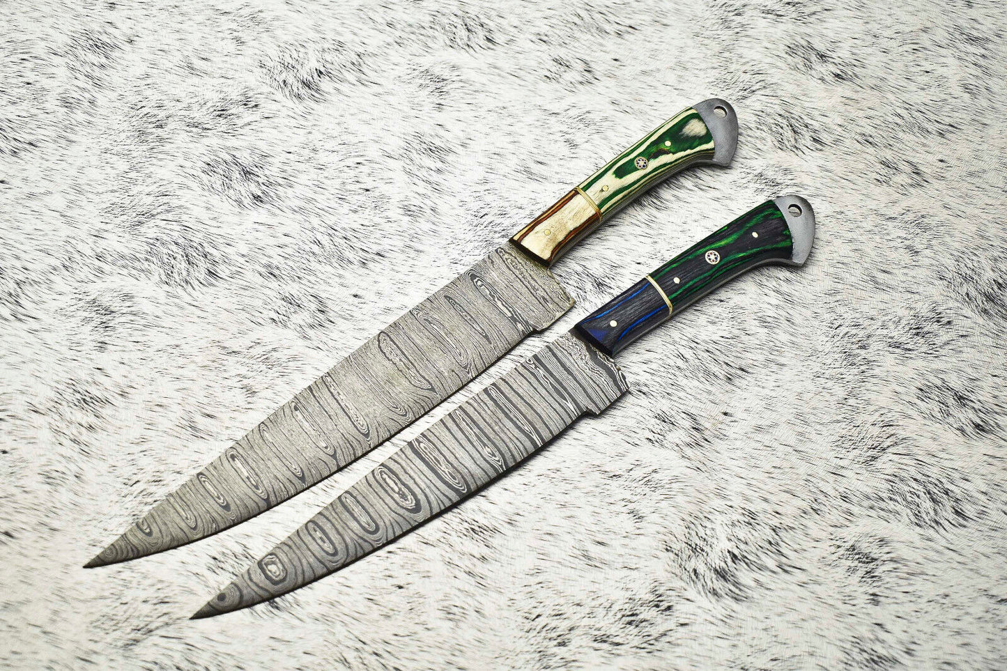 Premium Handmade Damascus Steel Chef Knife Set – 2-Piece Full Tang Collection