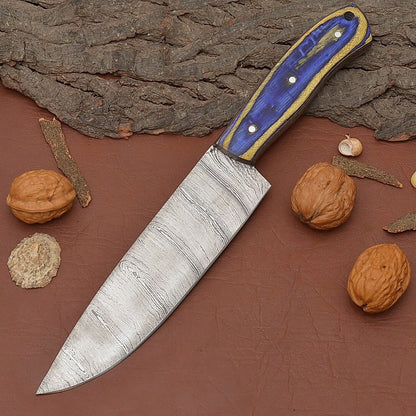  Premium Handmade Damascus Steel Fillet Chef Knife with Full Tang Pakka Wood Handle