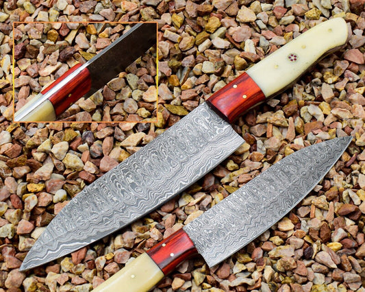 Premium Quality Professional Chef Knife | Handmade Damascus Steel with Bone Handle