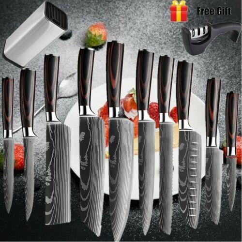 Professional Japanese Style mDamascus Pattern Kitchen Knife Set – High Carbon Stainless Steel