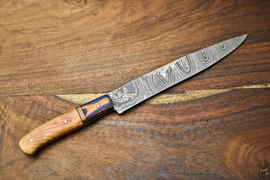 Rare Custom Handmade Damascus Steel Blade Full Tang Chef Knife