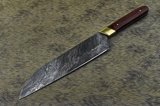 Rare Custom Handmade Damascus Steel Chef Hunting Knife 13" | Micarta Handle | Full Tang Forged Blade
