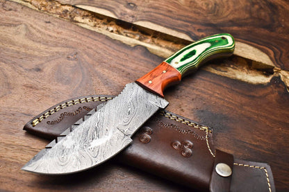 Rare Handmade Damascus Blade Camping Tracker Full Tang Knife