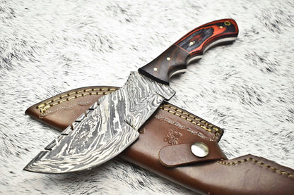 Rare Handmade Damascus Blade Tracker Full Tang Knife
