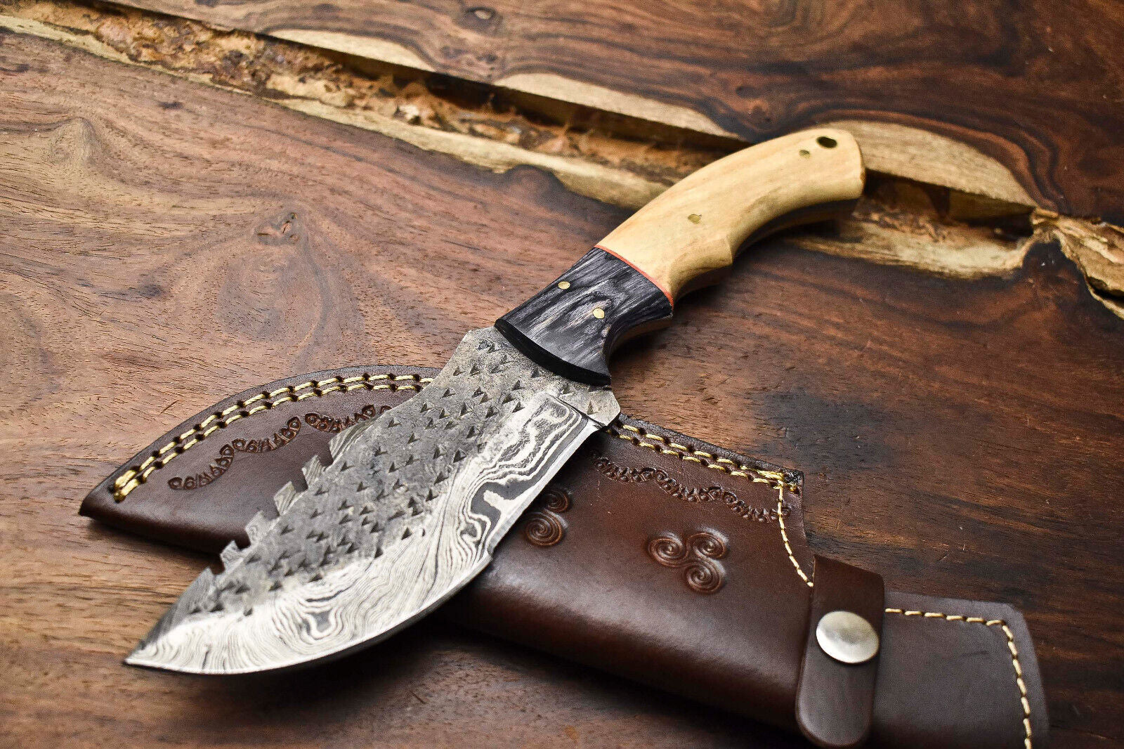 Rare Handmade Damascus Tracker Knife – Full Tang Camping, Hunting & Survival Knife 