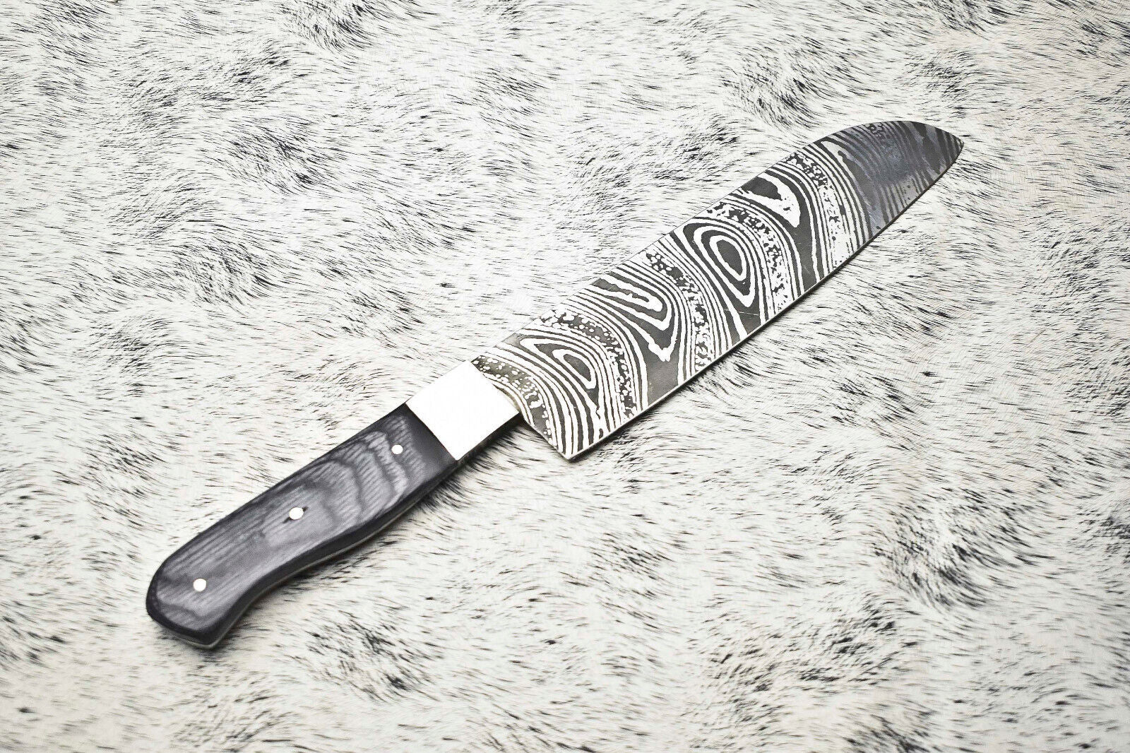  Salvation Handmade Damascus Steel Full Tang Kitchen Chef Knife – 12" Blade, Oil Tempered 58-60 HRC, Sharpened at 20°