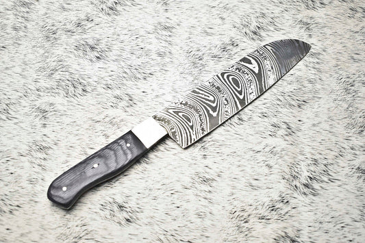  Salvation Handmade Damascus Steel Full Tang Kitchen Chef Knife – 12" Blade, Oil Tempered 58-60 HRC, Sharpened at 20°