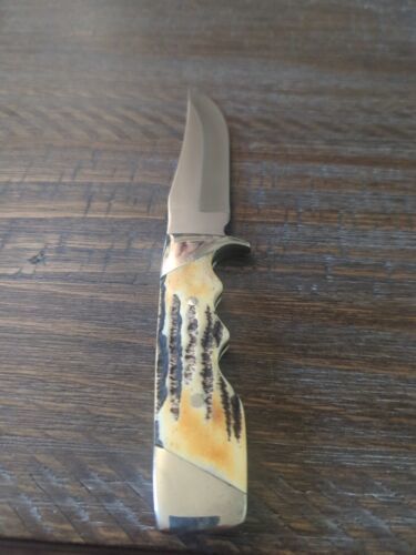 Skinner Hunting Knife – 9.25" 440 Stainless Steel Blade with Stag Bone Handle & Leather Sheath