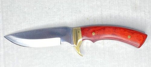 Skinner Knife – 10" Stainless Steel Blade with Wood Handle & Leather Sheath