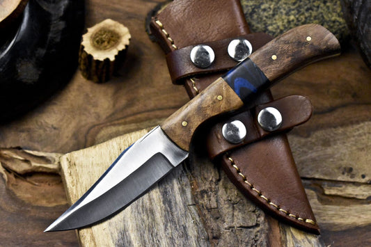 Skinner Knife | 440C Steel | Walnut Wood Handle | 8" Fishing & Collectible Knife