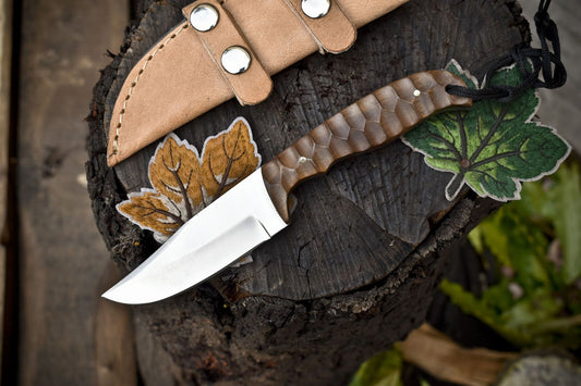 Skinner Knife – AUS-8 Steel, Walnut Wood Handle, Camping EDC Knife