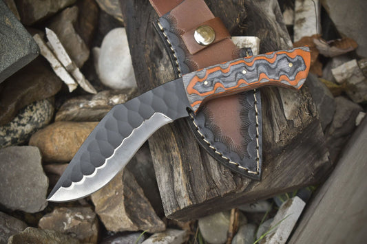 Skinner Knife AUS-8 Steel with Hardwood Handle Tactical Hunting Knife