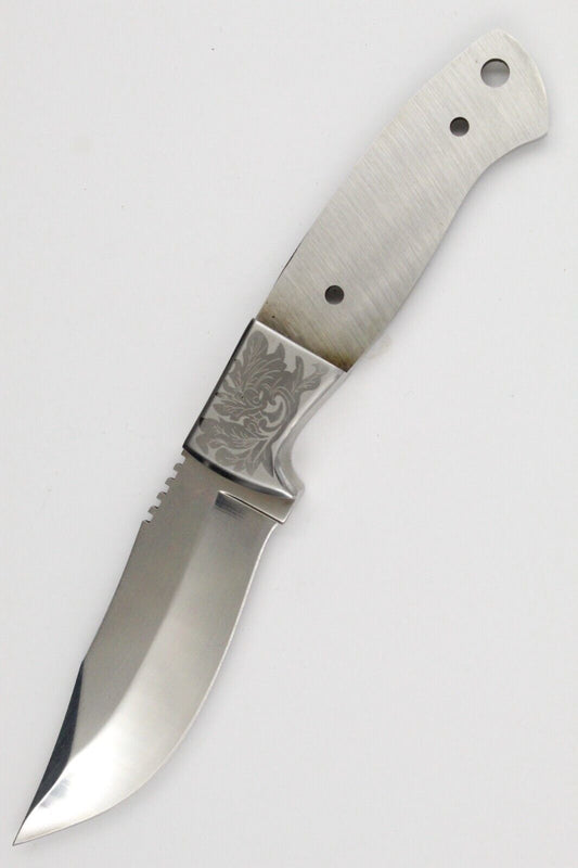Skinner Knife Making Blank – 8" Stainless Steel Fixed Blade with Bolster