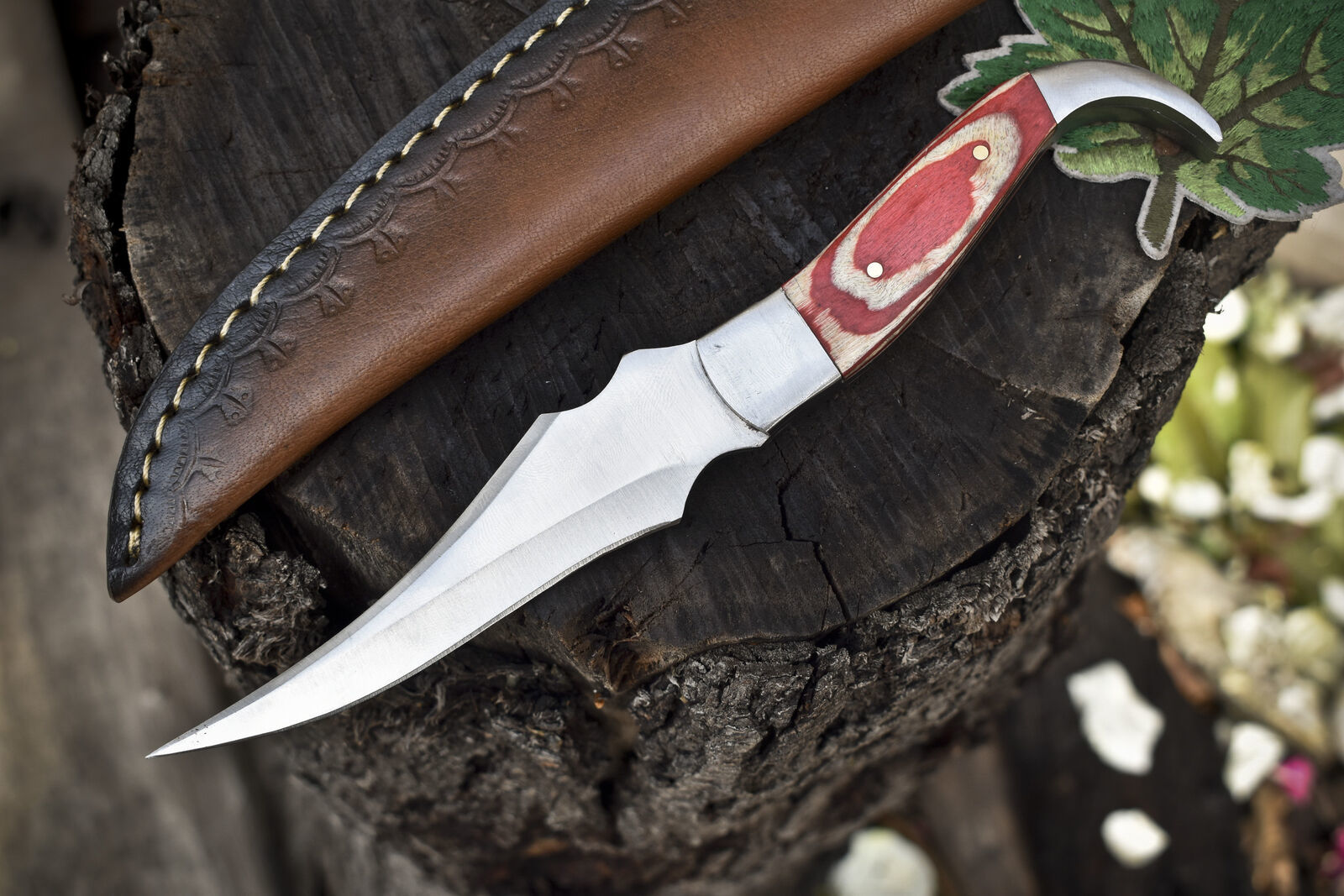 Steel Skinner Knife | Hardwood Handle & Steel Bolster | Hiking Knife