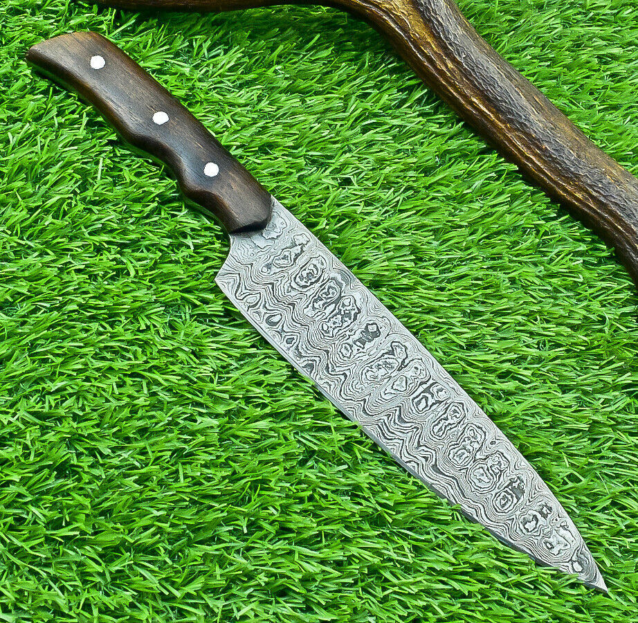 Stunning Hand Forged Damascus Steel Blade Kitchen Chef Knife, Kitchen Knife, Perfect for Professional and Home Use