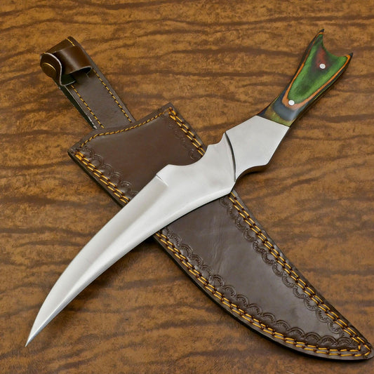 Supreme 10-Inch D2 Steel Full Tang Bowie Hunting Knife with Pakka Wood Handle