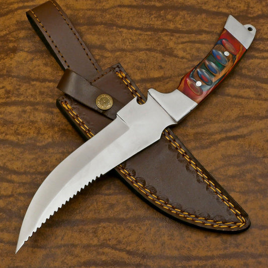 Tactical Bowie Knife 12" D2 Steel Full Tang Bowie Knife With PakkaWood Handle