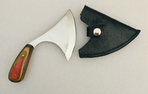 Vintage Skinner Knife – Stainless Steel Blade, Multicolor Wooden Handle with Sheath