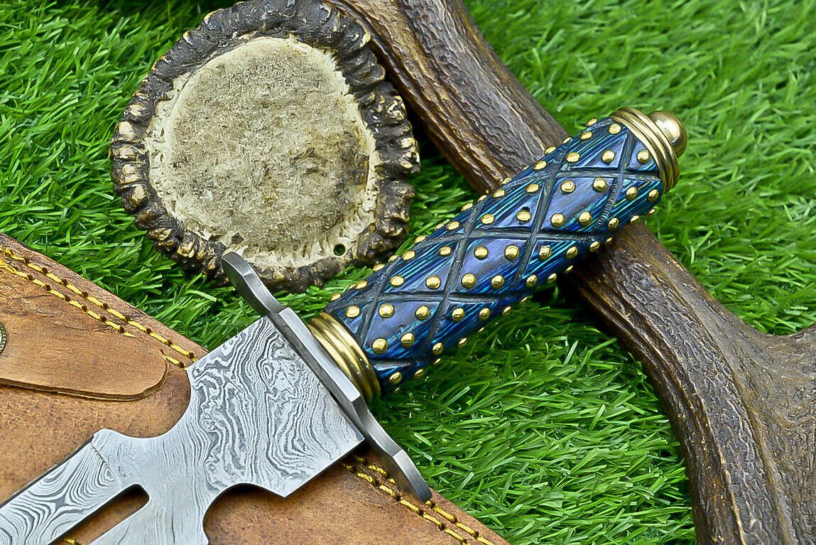 14 Inch Handmade Damascus Steel Hunting Dagger Knife with Hardwood Handle and Sheath
